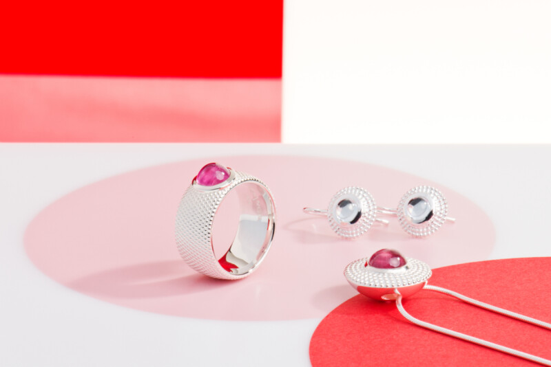 Set Dots mit rosa Turmalin